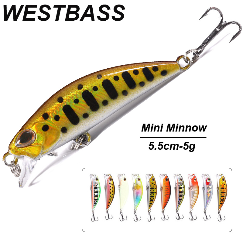 Fishing Lure Spoon - WESTBASS 1PX Micro Minnow Köder 55mm-5g