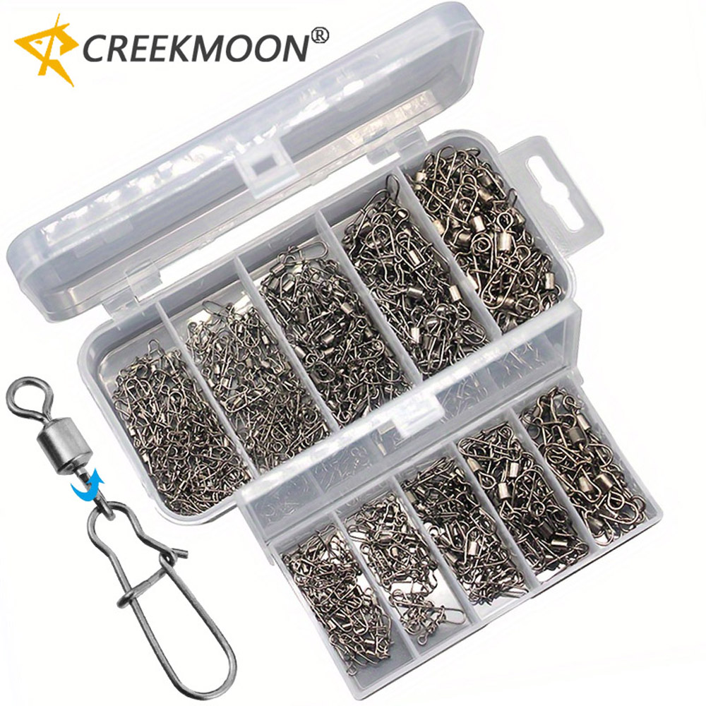 Fishing Lure Accessories - 95/210-teiliges Set Angelzubehör-Kit 2-10 # Edelstahl-Drehwirbel