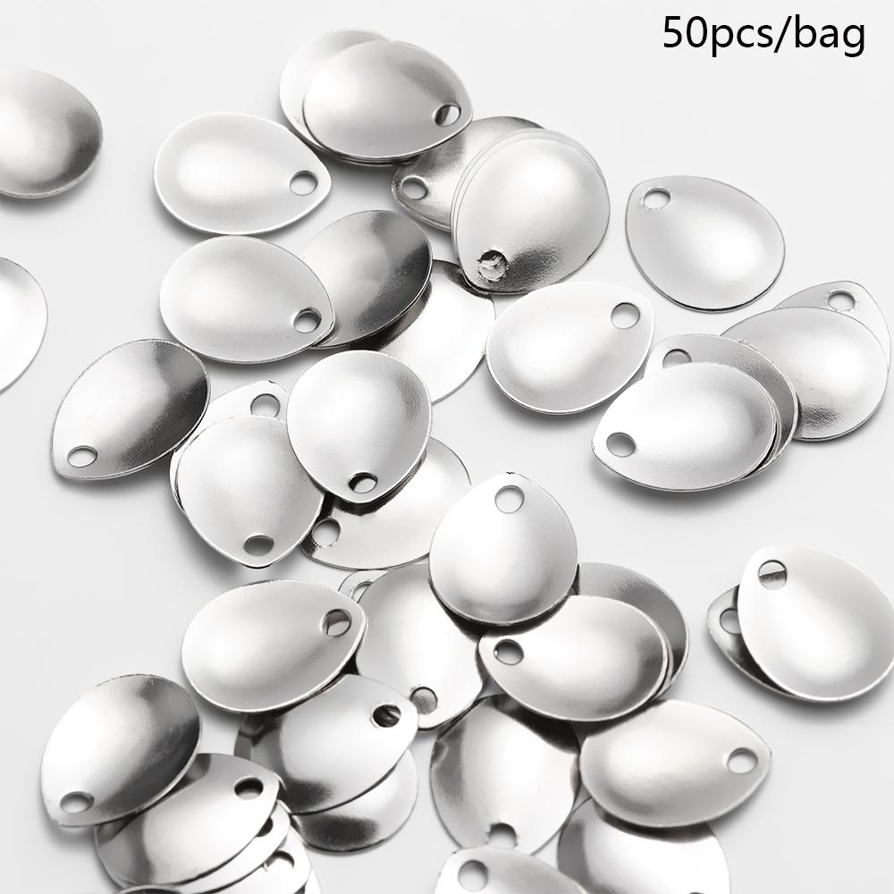 Fishing Lure Spoon - 50 Stück Silber glatt Nickel Pailletten
