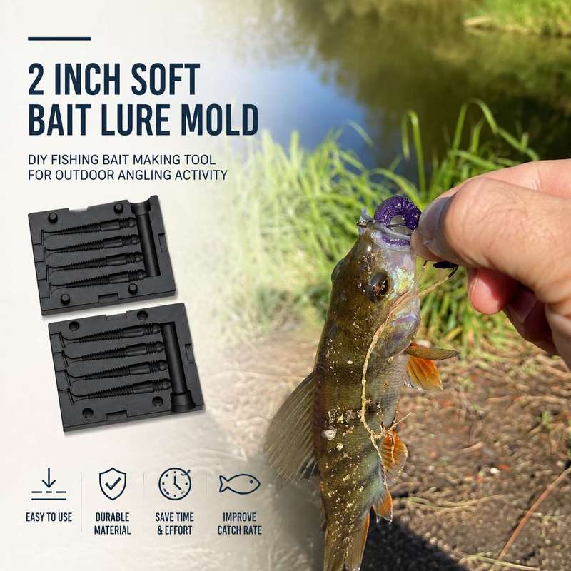 Fishing Lure Making Kit - 2-Zoll-Weichköder-Gießform, DIY-Werkzeug zur Herstellung von Angelködern