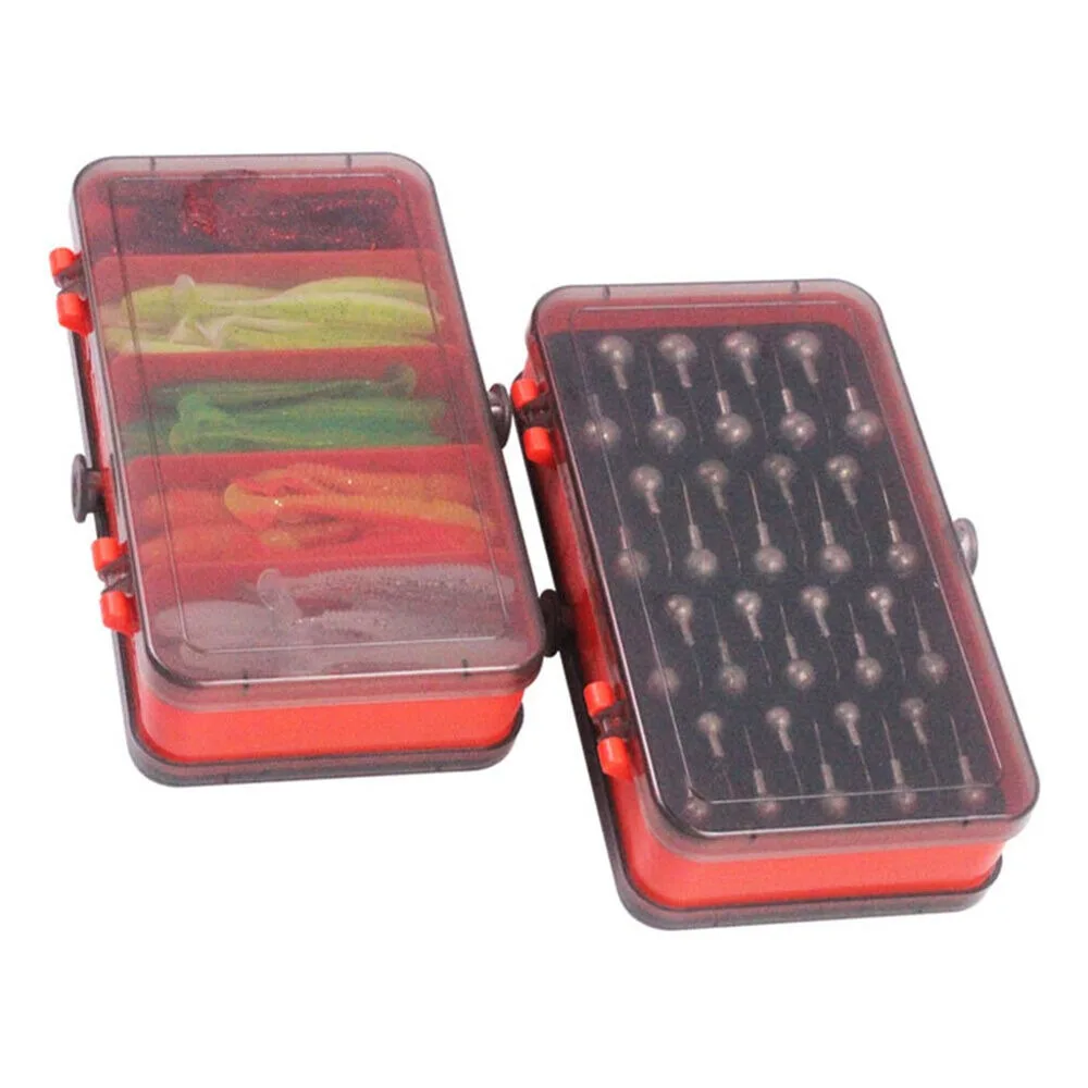 Fishing Lure Soft Plastic - Tragbare Doppelseitige Split Köder Box Kurbel
