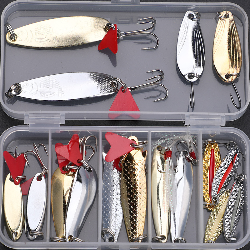 Fishing Lure Spoon - Angelköder-Set, 16-teilig, Trolling- und Jigging-Köder, Metall-Löffelköder