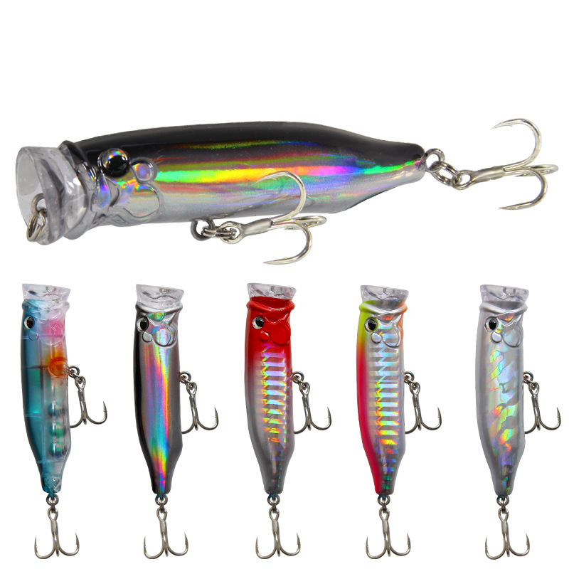 Fishing Lure Popper - 5 Stück Topwater Popper Angelköder 7cm