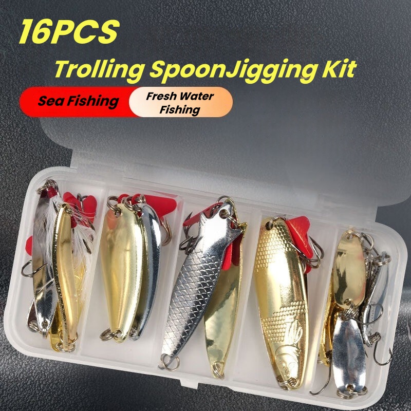 Angelköder-Set, 16-teilig, Tro – Fishing Lure Spoon Bewertung und Preis