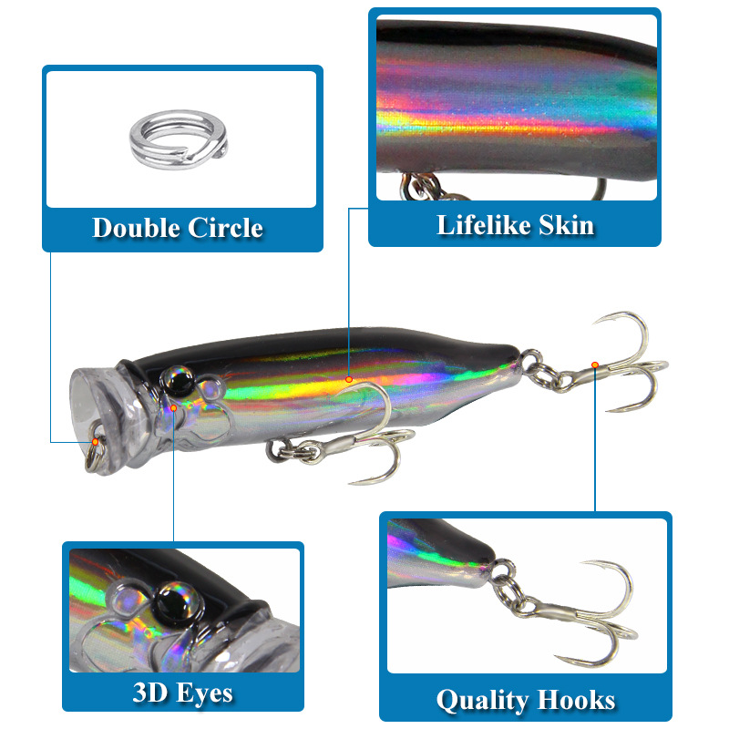 5 Stück Topwater Popper Angelk – Fishing Lure Popper Bewertung und Preis